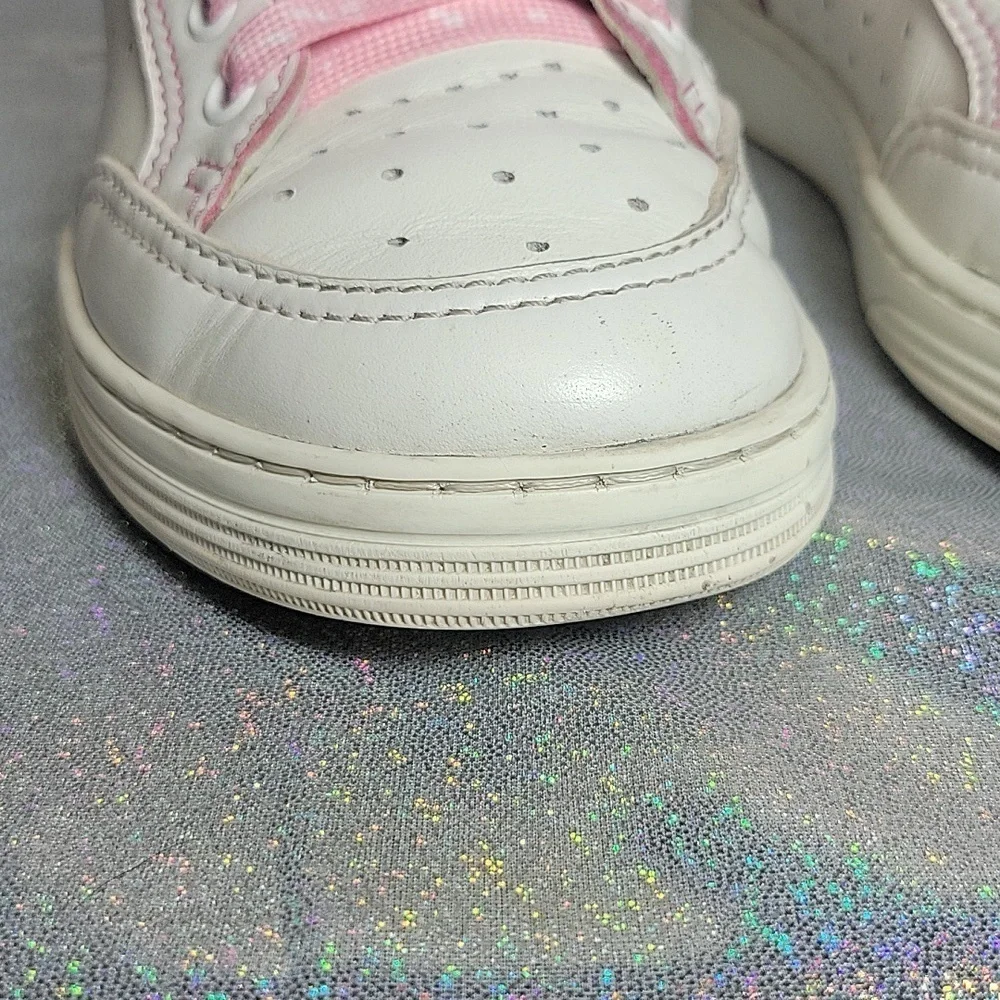 Chanel 21P Calfskin Leather White Low-top Sneakers Trainers Sz:35.5 Pink Spatter - Picture 12 of 15